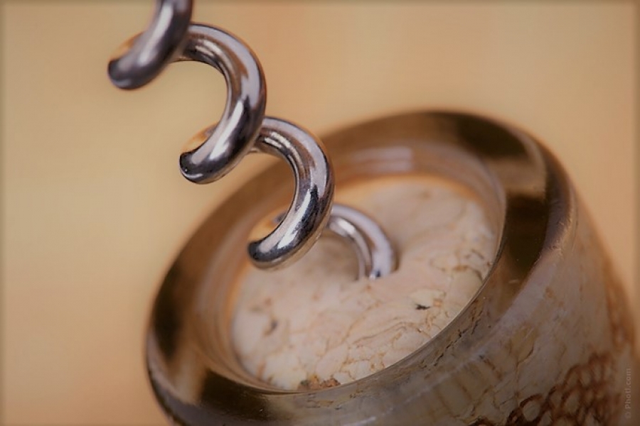 La decantación de un vino